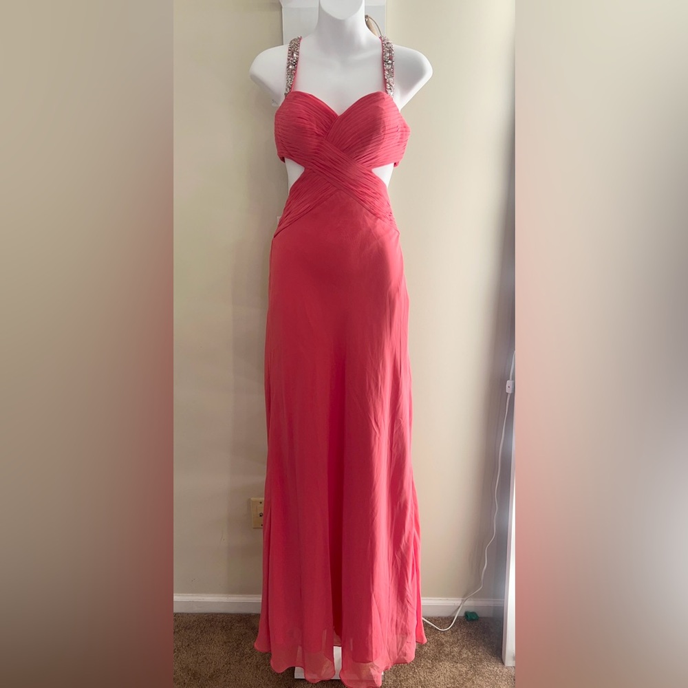 Faviana Vibrant Coral Maxi Skirt